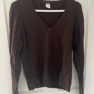 J. Crew Women's Dark Brown V-Neck Sweater